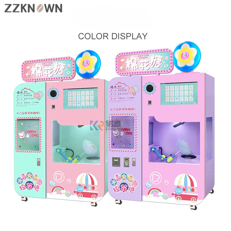 Automatic Cotton Candy Vending Machine New Sale Unattended Operation Marshmallow Vending Machine