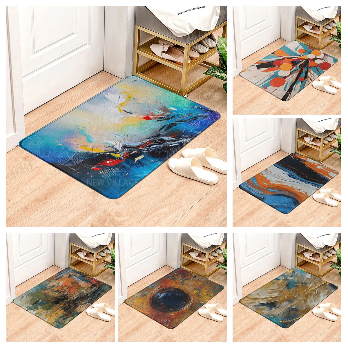 House entrance carpet Home door mat Modern Nordic style Room Bath Foot bathroom non-slip Kitchen water absorption rugs Abstract