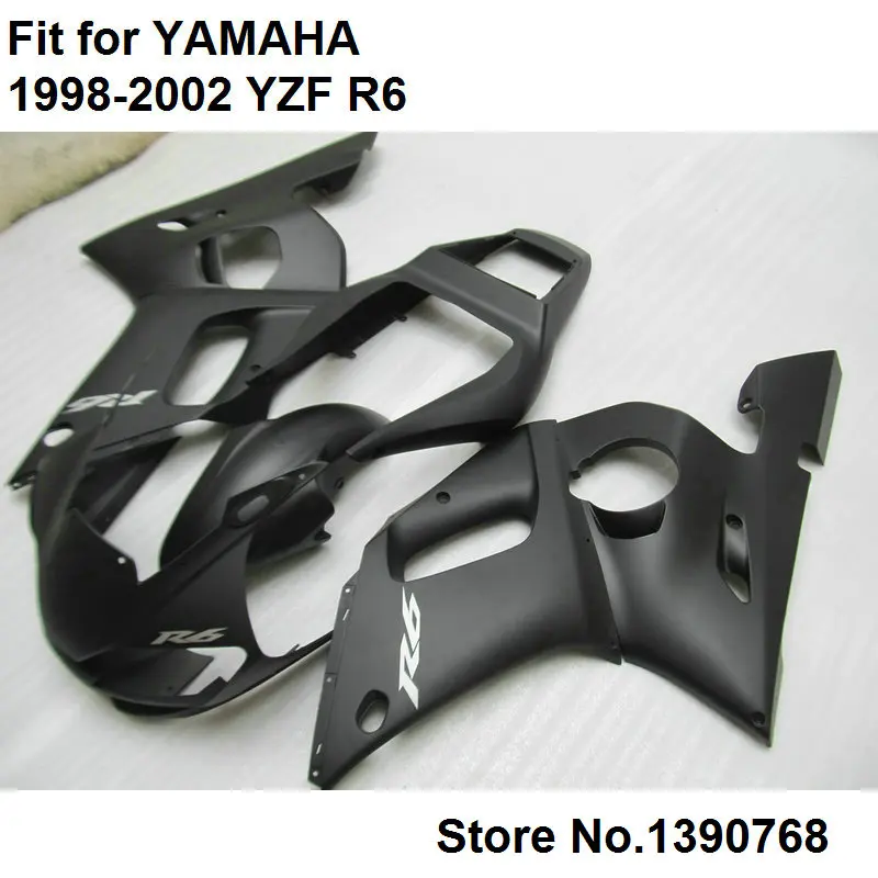 Motorcycle unpainted fairing kit for Yamaha matte black YZF R6 1998-2002 fairings hull R6 98 99 00 01 02 HZ32