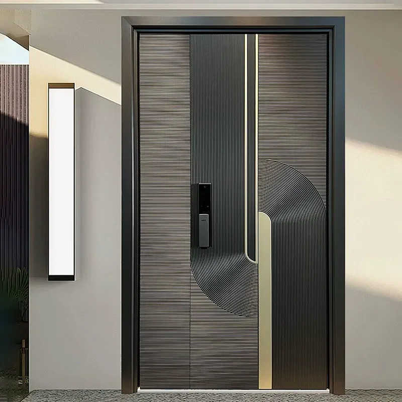 &*External Metal Steel Entry Front Doors Aluminum Villa Gate Anti-Theft Folding Gate