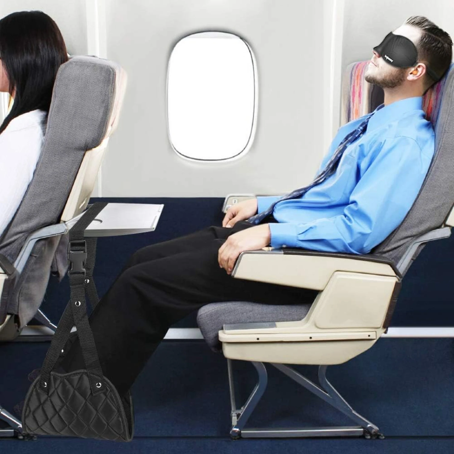 Airplane Foot Rest (Travel Comfortably), Perfect Airplane Travel , Portable Foot Hammock Airplane Plane Travel Accessorie, Long 