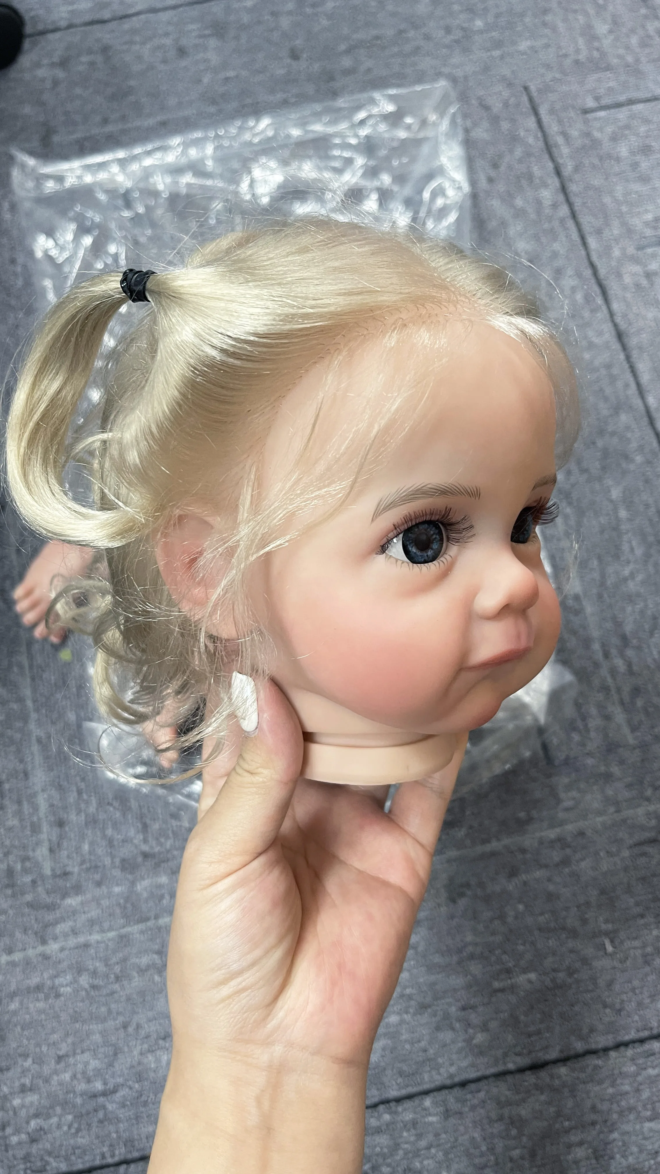 21Inch Maggi Reborn Doll Kit Unassembled Already Painted Doll Parts with Rooted Hair with Visible Veins with body and eyes