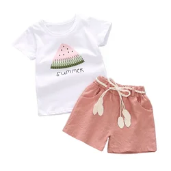 New Summer Baby Clothes Set bambini ragazze Cute t-shirt Shorts 2 pz/set Infant Casual outfit abbigliamento per bambini tute per bambini