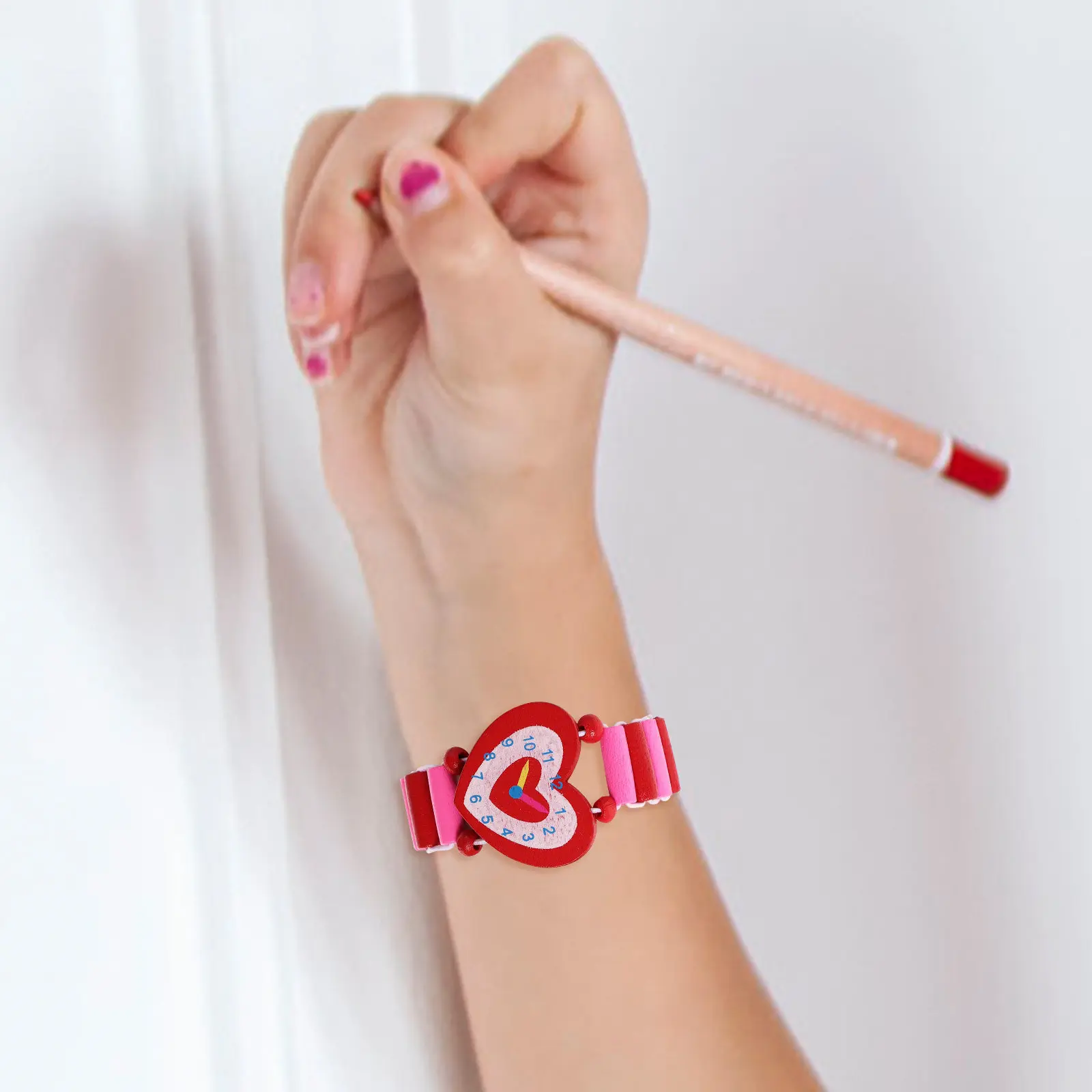 3Pcs Cartoon Wooden Wristwatch Set Kids Simulation Watch Unique Design Educational Gift for Children Bracelet Wood Watch