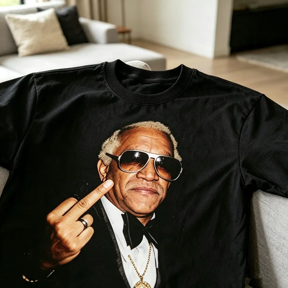 Vintage Celebrity Portrait Graphic T‑Shirt, Unisex Crew Neck Short Sleeve Tee, Retro Formal Style Funny Pose Print Casual Streetwear Tops party wear vintage graphic soft fabric graphic unisex crew neck