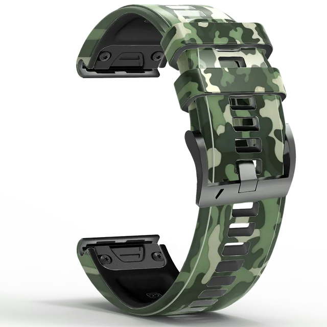 26mm22mm Camo Print Strap For Garmin Fenix 7 7X 5 5XPlus Fenix6 6X Pro 3HR 935 945 Smart Watch Quickfit Wristband Silicone Strap