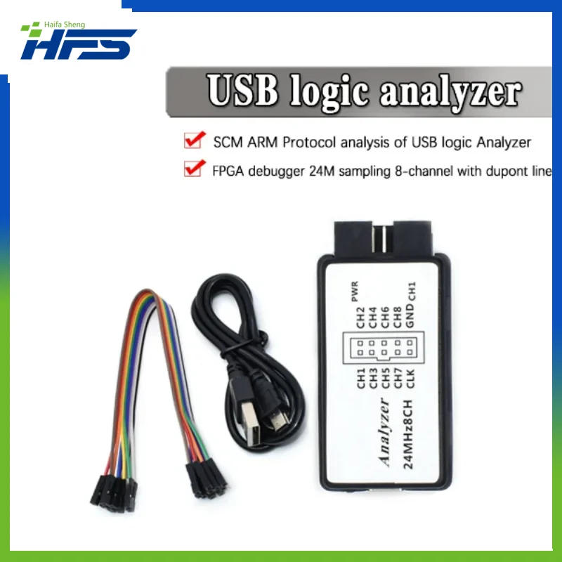 

USB Logic Analyzer Debugger for ARM FPGA, Logic Analyzer, 24MHz, 8 Channels, 24M/Seconds