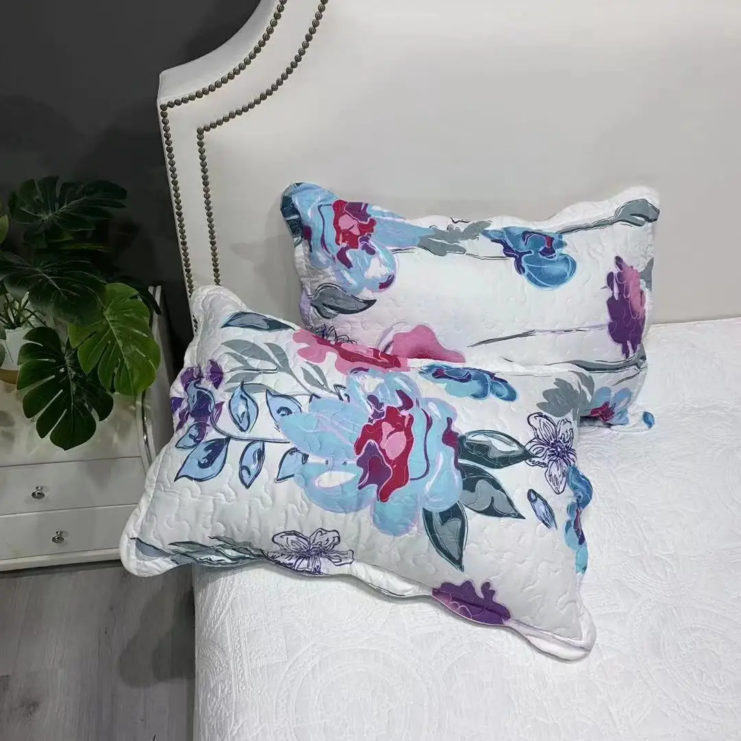 

2PCS Quilted Pillowcase For Bed Cover Bedroom Sofa Cushion Cover Printed Pastoral Style Decoration Pillow Cover 50x70cm