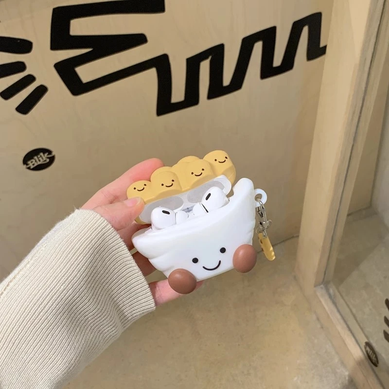 Cute 3D Earphone Cover para Apple AirPods, Fries, Cookie, Airpods 1, 2, 3 Geração, Airpods Pro, Pro2, Wireless Bluetooth Headphone Case