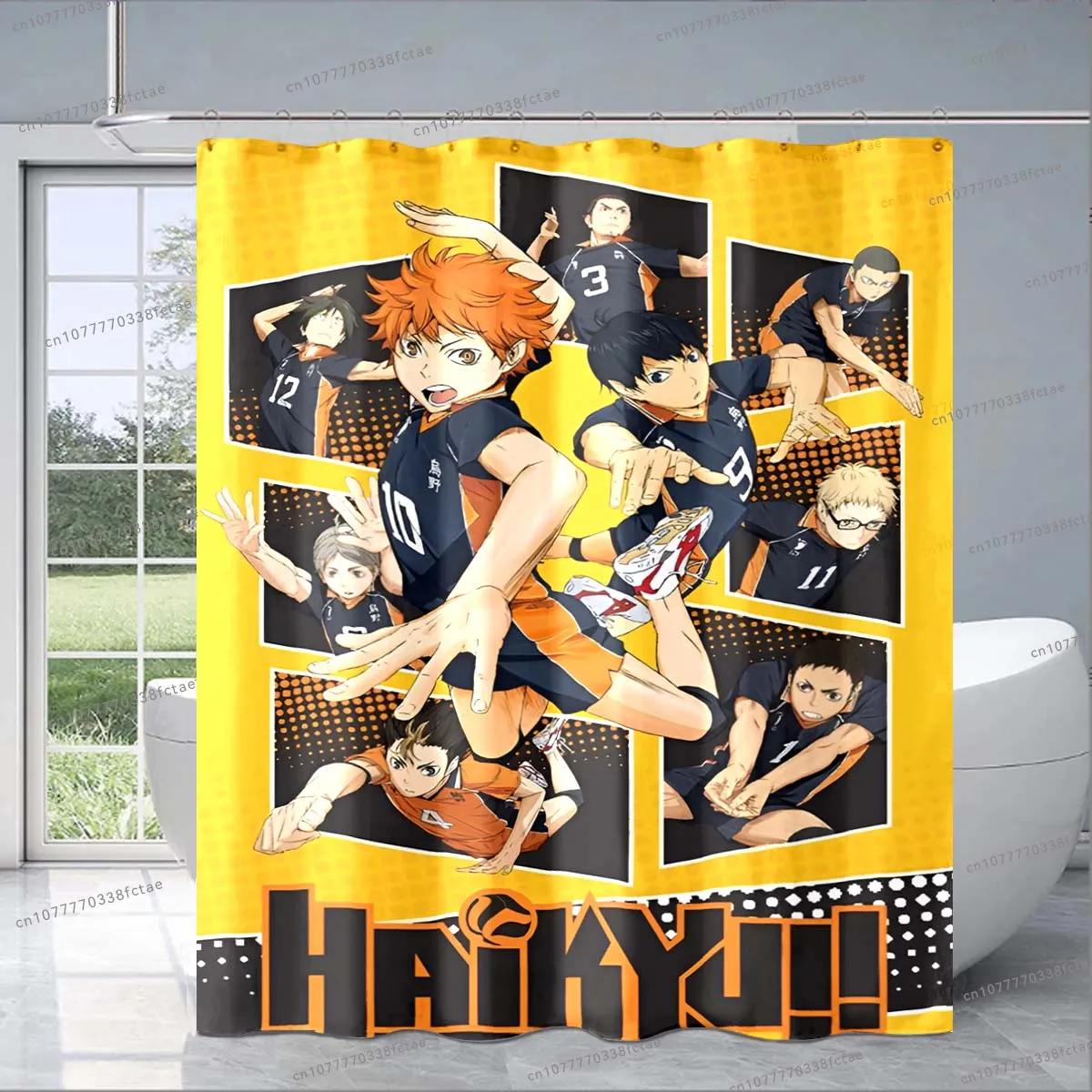 3D Anime Haikyuu Cartoon Volleyball Shower Curtain for Adults and Children Bathroom Decoration Shower Curtain Birthday Gift