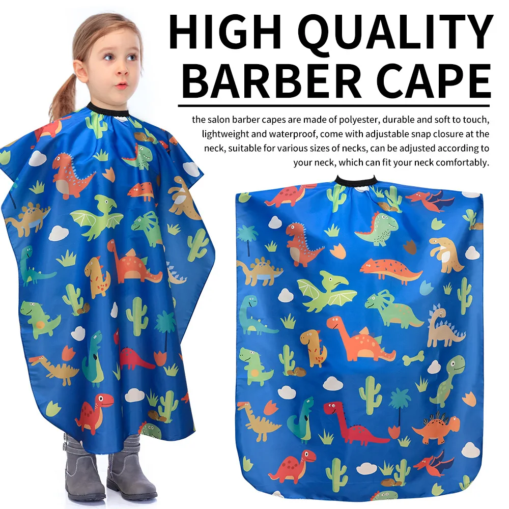 Vestido de corte de pelo con patrón de dibujos animados para niños, capa de peluquería, barbería, capa de corte de pelo para niños, delantal de peluquería
