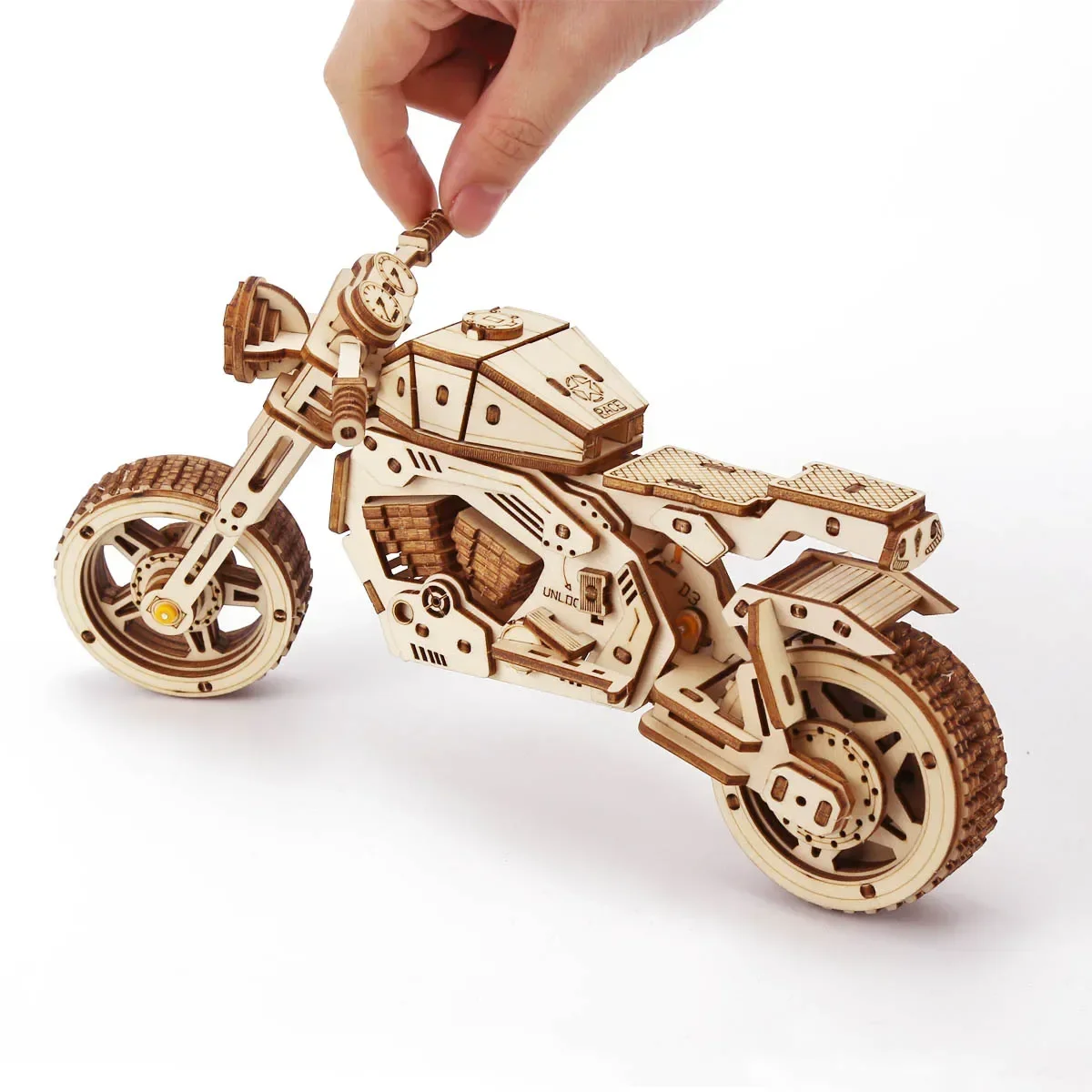 Puzzle meccanici per moto in legno 3d Kit di blocchi di costruzione facili da montare per adolescenti Adulti Collezione Cyberpunk fai da te Modelli regalo