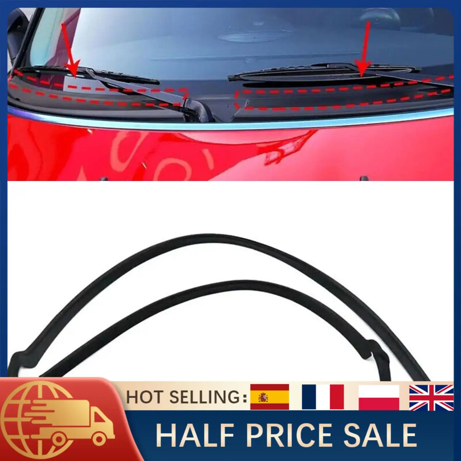 

Для Mini Cooper R55 R56 2007-2015 крышка капота лобового стекла фартук уплотнительная накладка левая и правая уплотнительная лента замена 51132751209