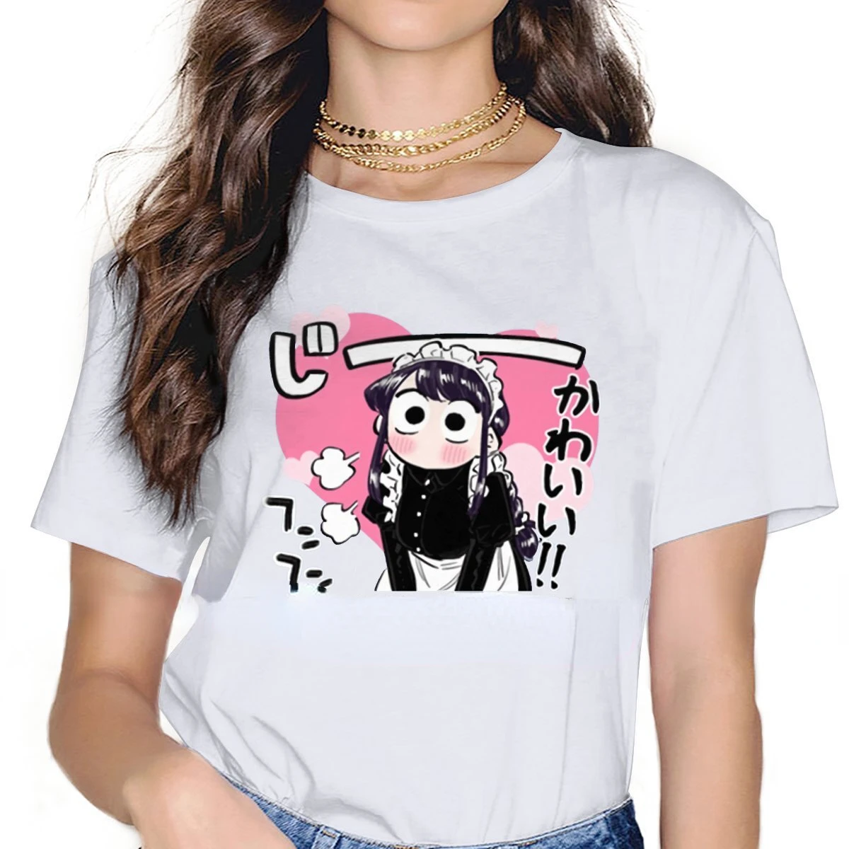 Japanese Kawaii Clothing Komi Can't Communicate Tadano Anime Girls Graphic T-shirts San Maid Tshirts Female Male Summer Tops Tee