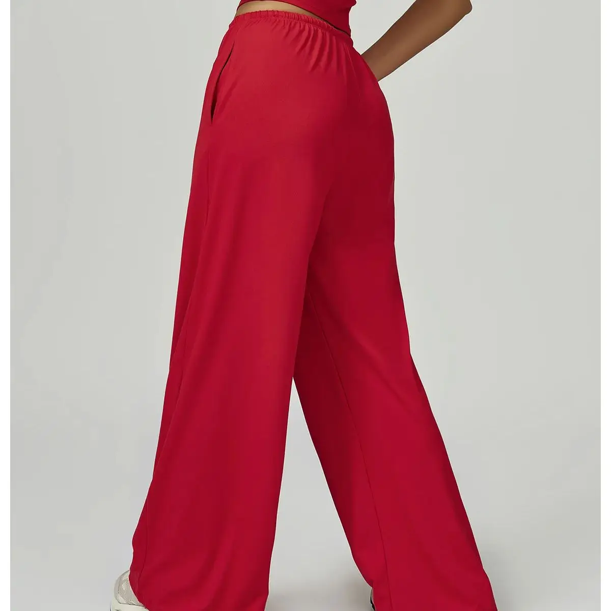 

Women High Waist Yoga Pants Hanging Straight Loose Casual Pants Women Sport Pant Fitness Running Push Up Workout Drawstring Pant