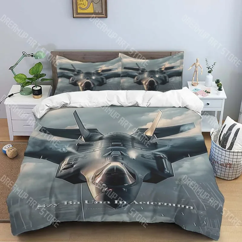 2026 F-Fighter Fashion Trend Print Three-piece Set Suitable For Children Or Adults Quilt Cover Pillowcase Bedding Birthday Gift