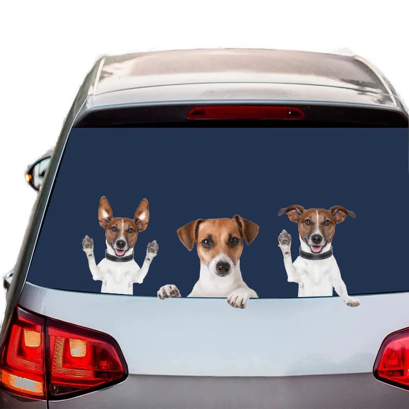 TM28# Funny Jack Russell Terrier Dog Motorcycle Bike Stickers Puppy Car Styling Decals