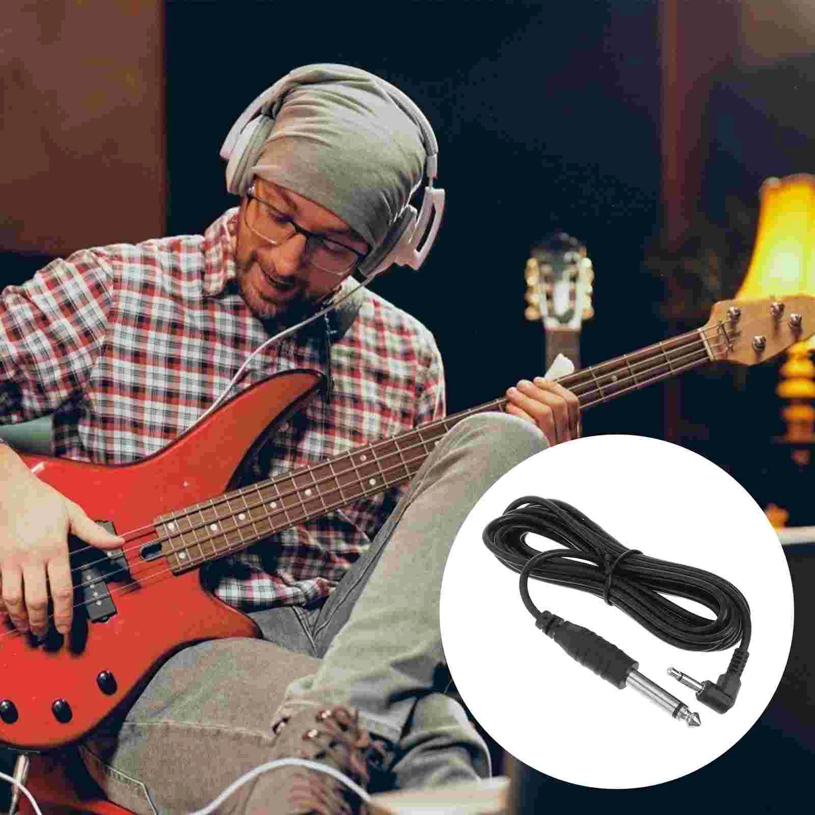 

3 Meter 3.5 to 6.35mm Electric Guitar Cable Amplifier Tin Plated Copper Corrosion Resistant Connectors Minimal Signal Loss Audio