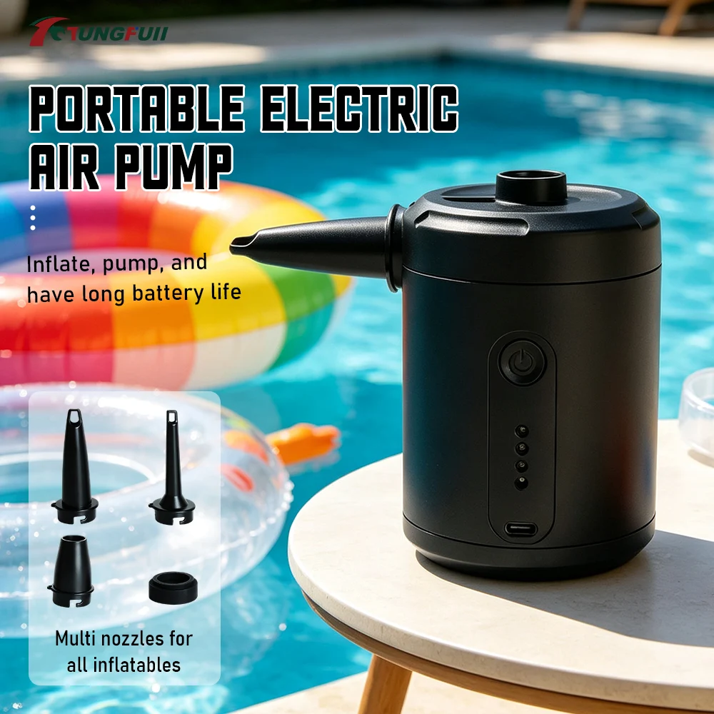 Portable 5200mAh Air Pump Wireless Inflator Deflator Dual Use for Camping Tent Air Mattress Pool Float Inflatable Swimming Ring