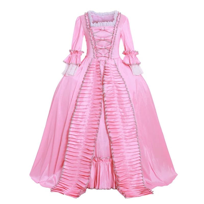 

Marie Antoinette Gown Dress Rococo Fashion Costume Regency Dress 18th Century Ruffle Pink Gown Sack-back Gown Robe la Francaise