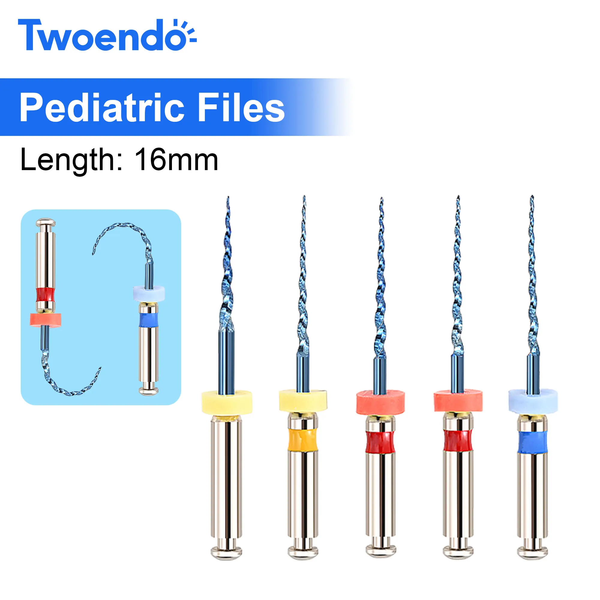 5 PCS/Pack Dental Niti Heat Activated Pediatric Files Rotary For Baby Root Canal Treatment Child Endo Files