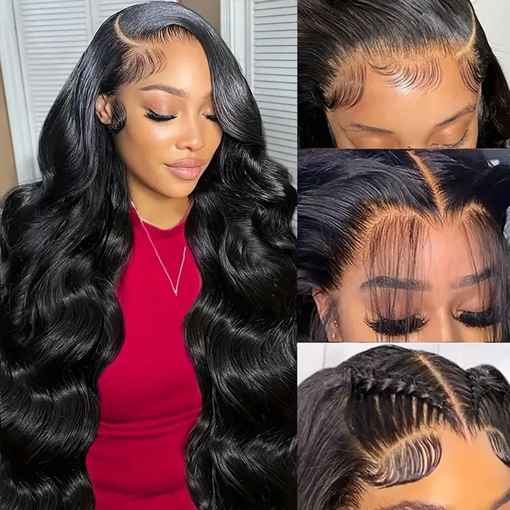 ความหนาแน่น 200% Human Hair Body Wave วิกผมลูกไม้ด้านหน้าวิกผม 13x4 โปร่งใสลูกไม้ด้านหน้าวิกผม Pre Plucked ผมเด็ก