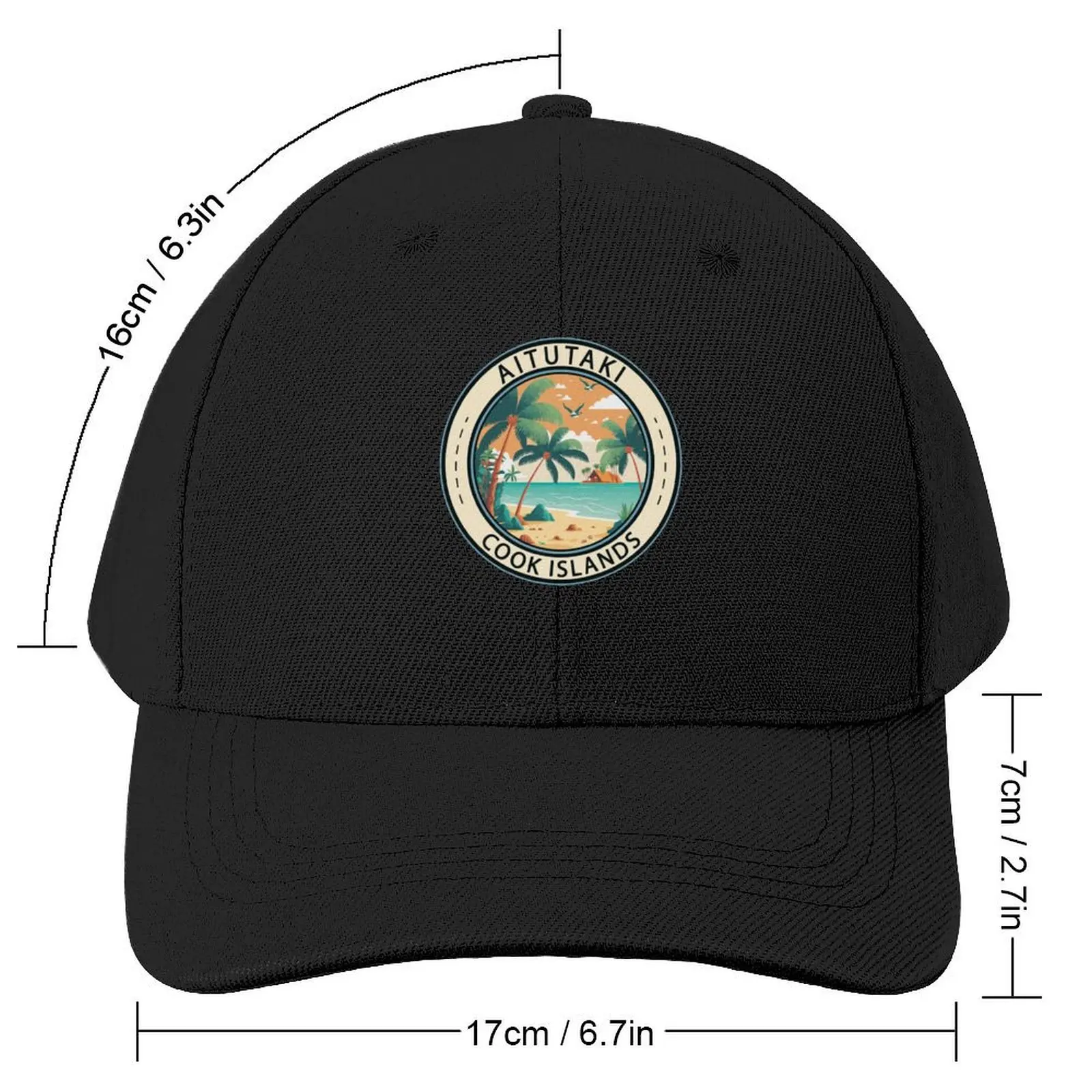 Aitutaki Cook Islands Hut Badge Baseball Cap Trucker Hat foam party Hat black Mountaineering Woman Men's