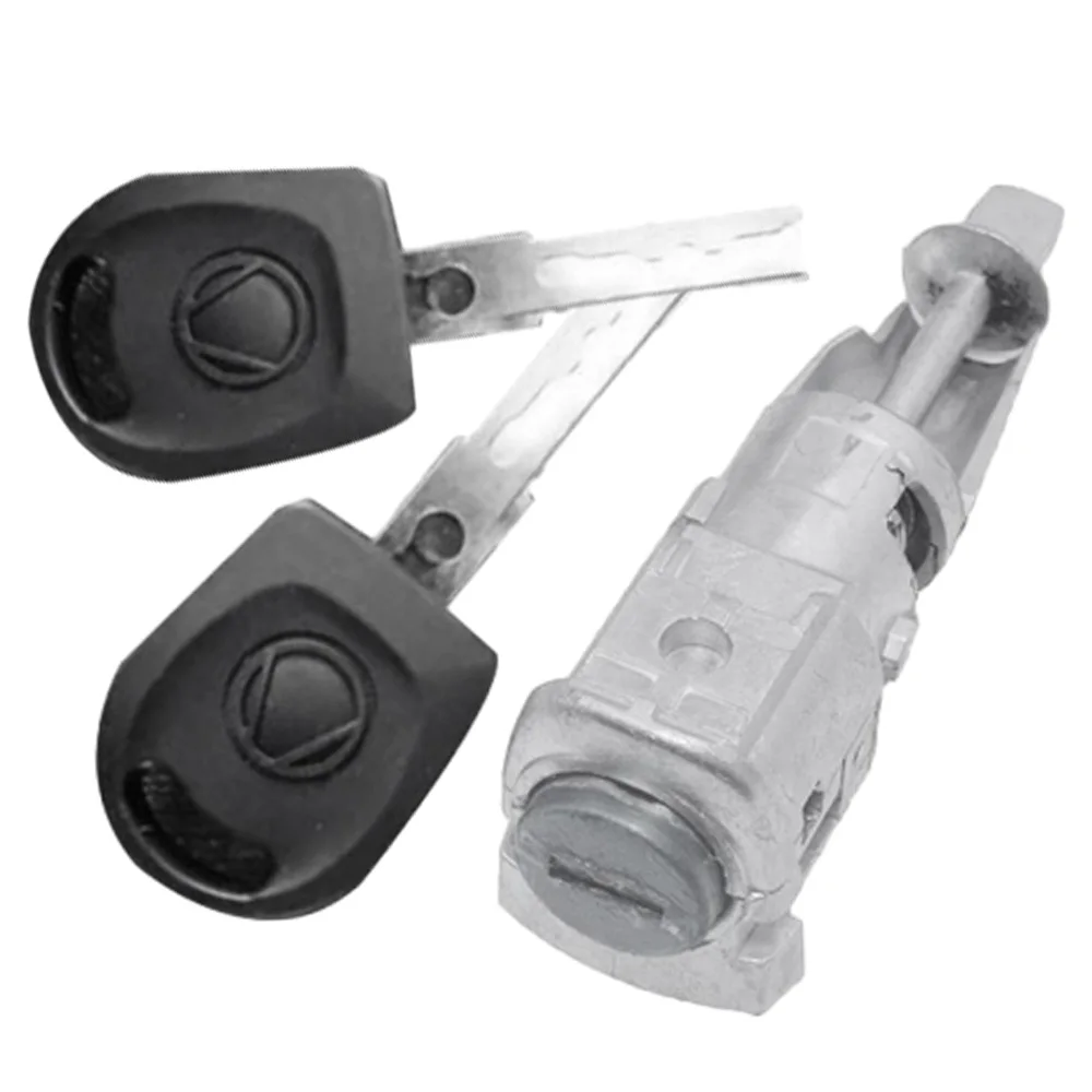 برميل اسطوانة قفل الباب الأمامي الأيسر مع مفتاحين لسكودا اوكتافيا II 1Z3 كومبي 1Z5 2004-2013 1Z0837167 6Y0898167E