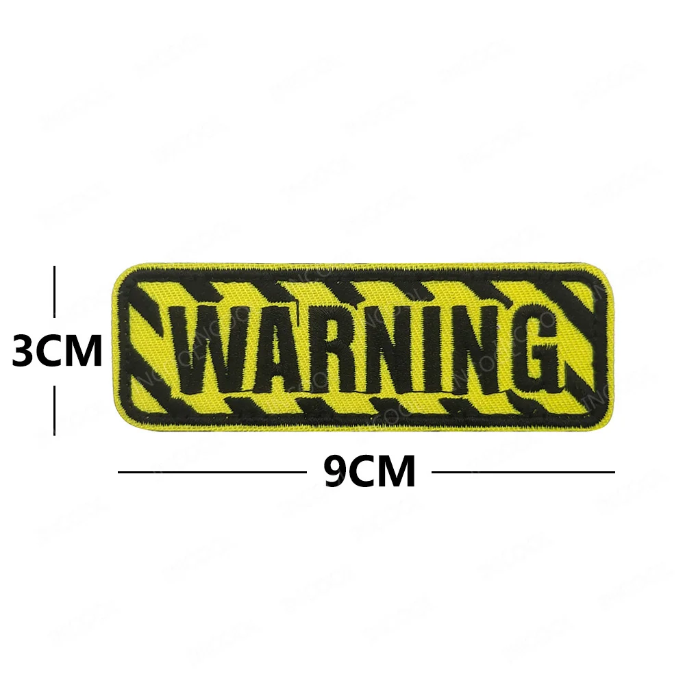 Yellow Embroidery Patches English Alphabet Letter Warning Funny Saying Tactical Slogan Words Sniper Appliqued For Clothing