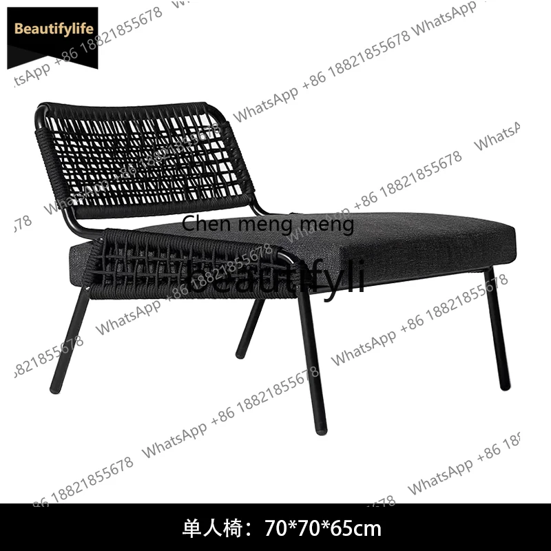 GG Outdoor Rattan Woven Courtyard Open-air Homestay Garden Small Apartment Balcony Villa Hotel Waterproof Sunproof Sofa