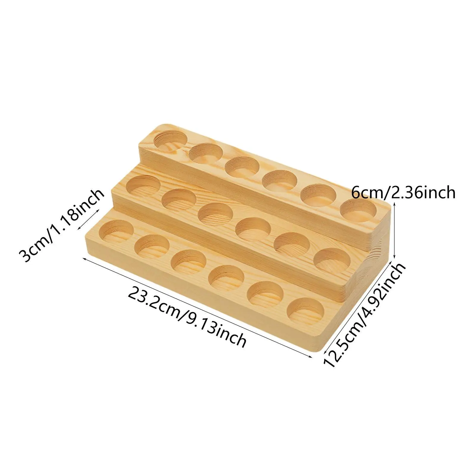 Wood Essential Oil Holder Stand Nail Polish Holder 3 Tiers Lipstick Organizer for Living Room Bedroom Tabletop Studio Bathroom