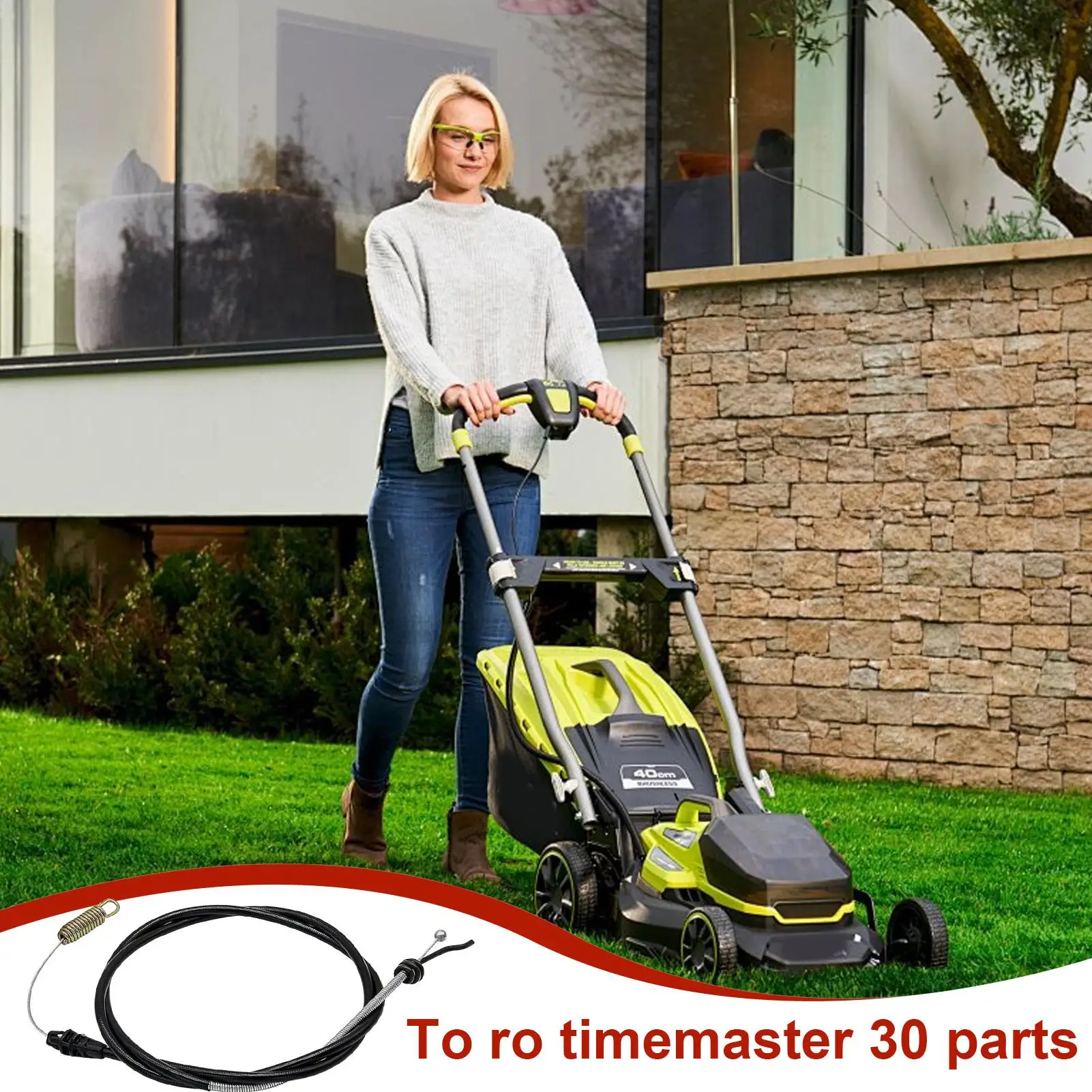 Lawn Mower Throttle Cable 30in Grass Cutter Accessory Fit 30in Machine Lawn Mower Parts For Engine Drive Repair Yard Garden Farm
