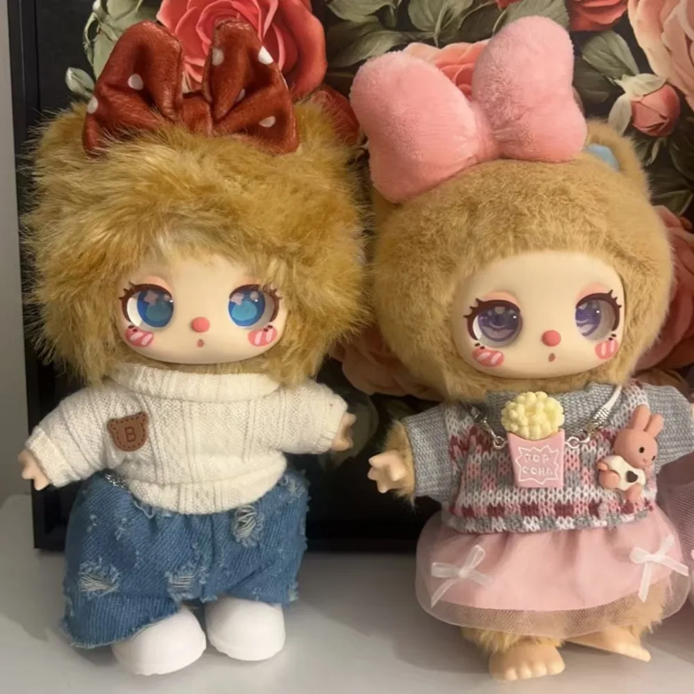

Для детской одежды Labubu 17 см, милый топ, свитер, наряд для куклы, цветной свитер, осень-зима, одежда для лабу