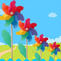 DIY Yard Lawn Wood Stick Kids Toy Garden Decor Windmill Wind Spinner