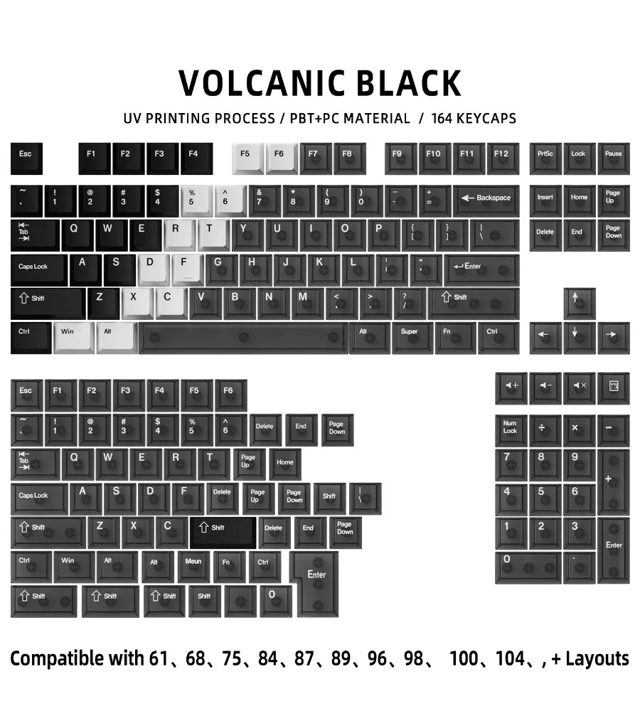 [PC + thermal sublimation A layout] Mechanical keyboard keycap five-sided PBT thermal sublimation transparent double color
