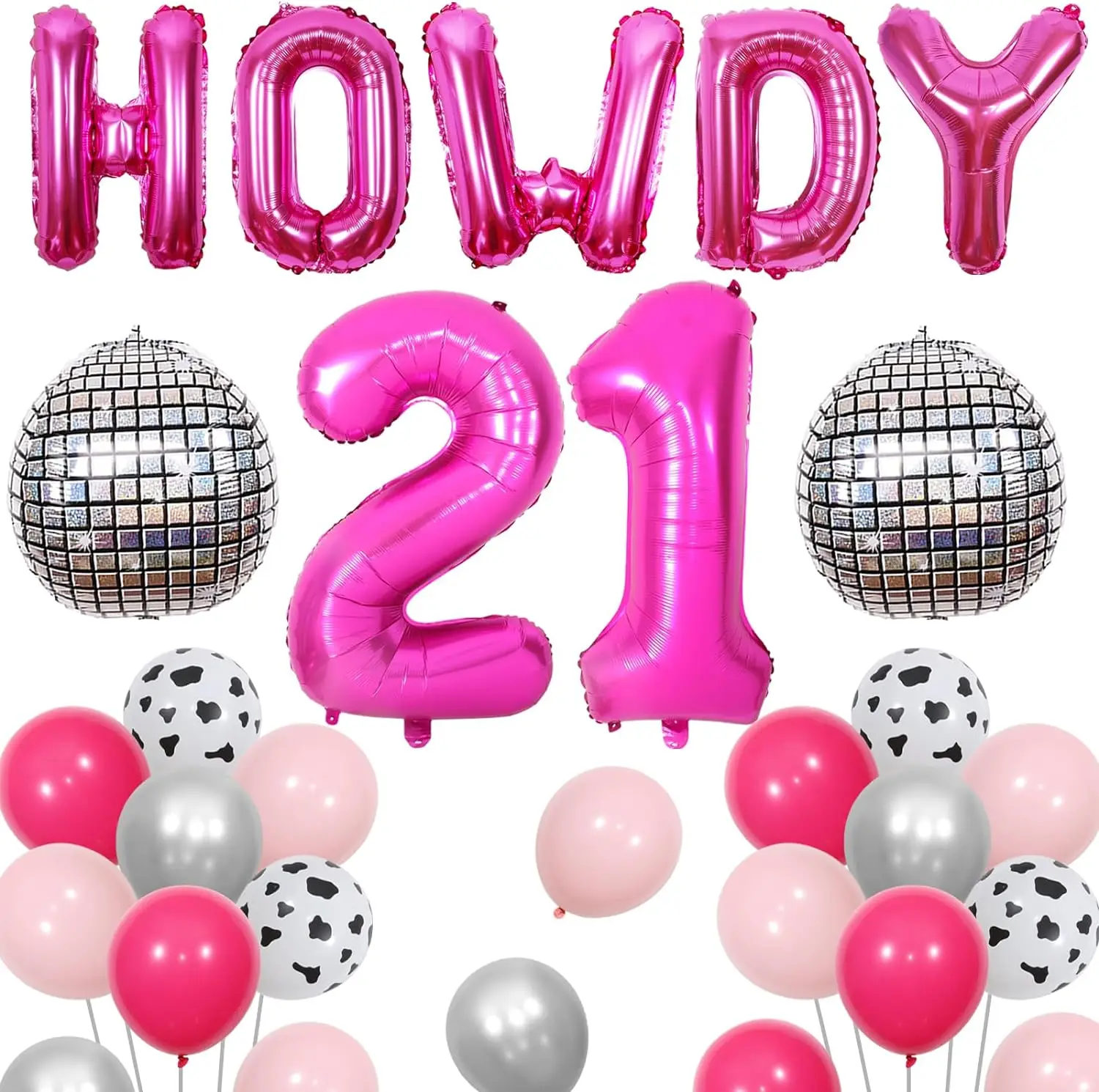 

Howdy 21st Cowgirl Birthday Decorations Disco Western 21st Birthday Decor Howdy 21 Balloon Banner Horse Rodeo Party Supplies