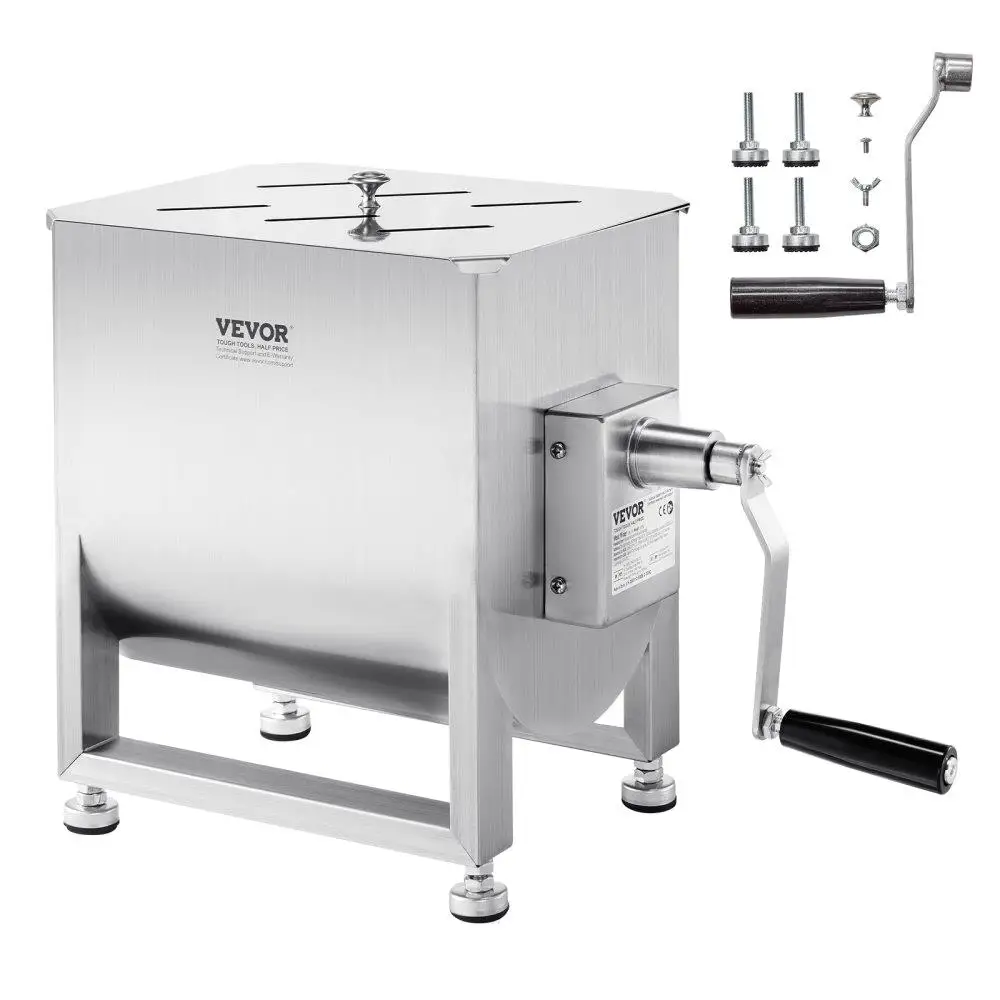 Manual para batidora de carne, tanque fijo de 60L, máx. 60LB, para máquina mezcladora de salchichas y carne