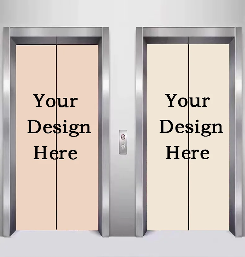 Custom Elevator Stickers Wallpaper, Personalized Door Sticker Mural PVC Door Mural DIY Home Decor Sticker Upload Your Image Text