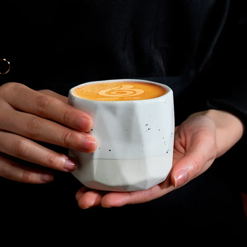 Ceramic Espresso Cups Middle Eastern Multi-faceted Design Colorful Latte Art Mug Set for Home Kitchen Gift