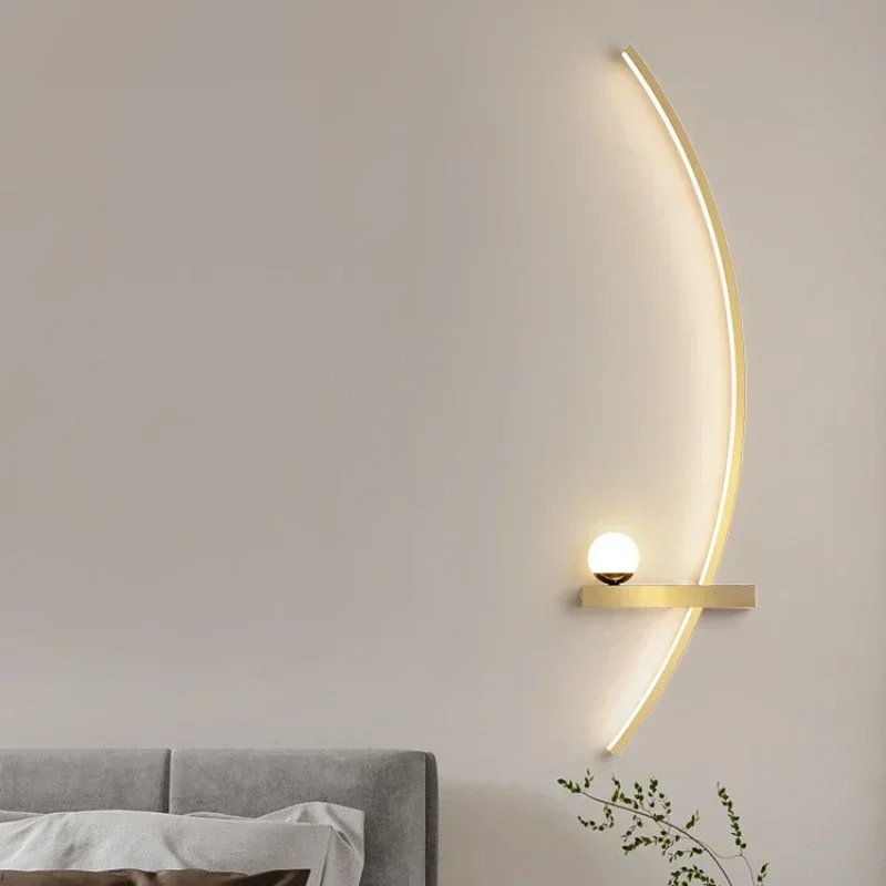 Nordic LED Wall Stripes Lamp, Aperte para Quarto, Cabeceira, Sala de estar, Estudo Escadas, Home Decor, Luminária Interior, Brilho