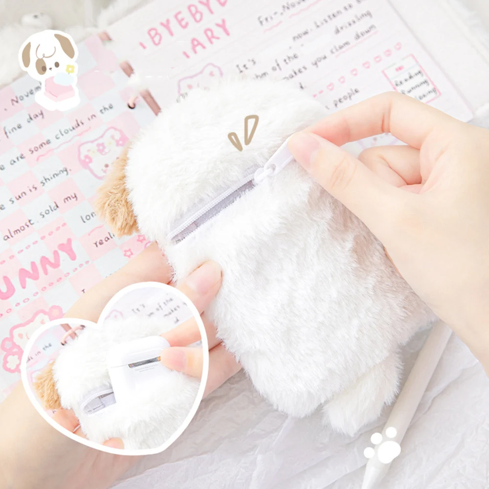 Plush Card Case Cartoon Card Holder Sweet Photocard Holder DIY ID Card Organizer Cute Dog Card Case Soft Comfortable Cardcase