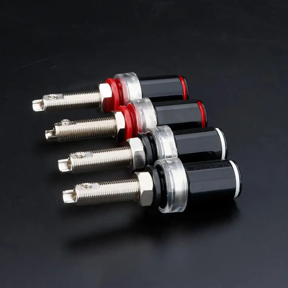 Welding Copper Terminal Copper Binding Post Terminal Black and Red 4mm Banana Plug Binding Post for Speaker