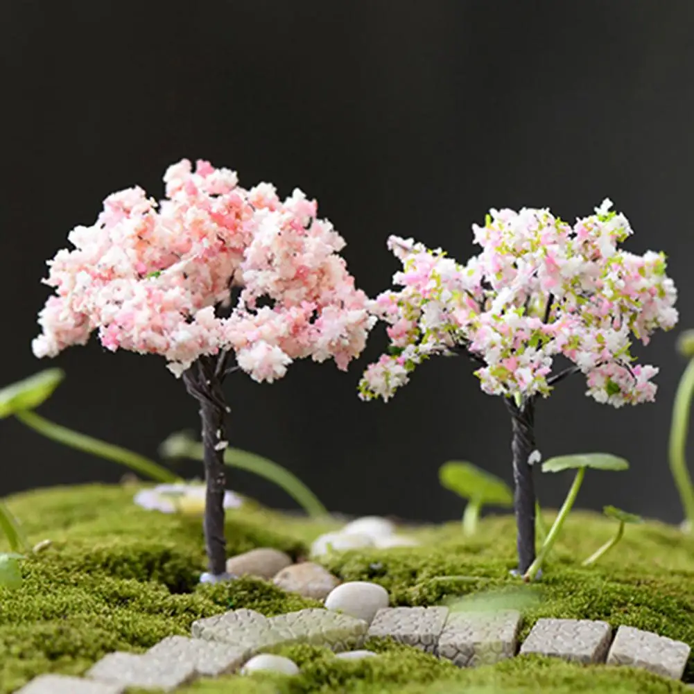 Plant Miniature Mini Plastic Metal Dollhouse Tree Miniature Model Flower Cluster DIY Mixed Fairy Garden Plant For Home Landscape