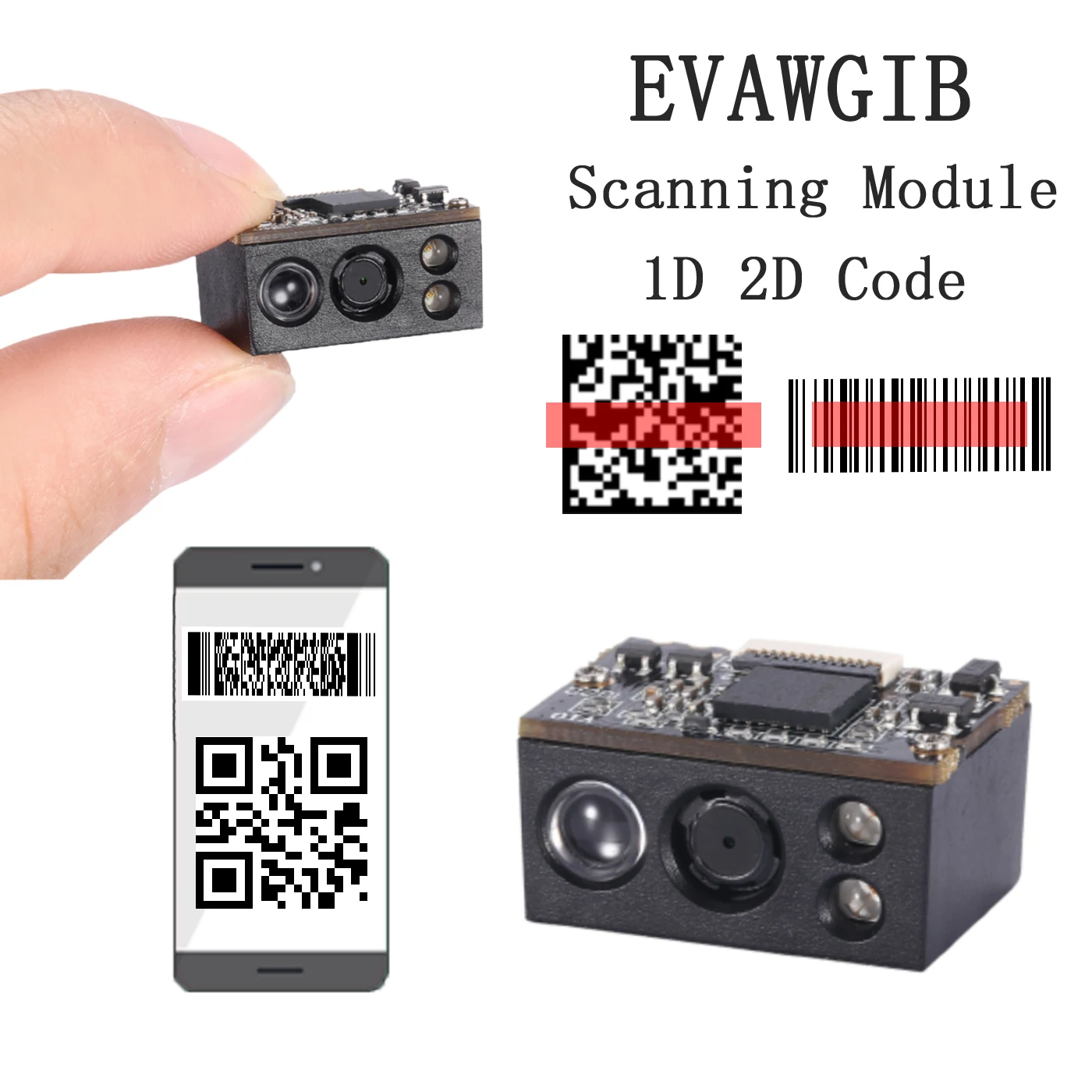Milion pikseli Tani czytnik kodów kreskowych 1D 2D Kod QR Wbudowany moduł skanera OEM Wbudowany moduł silnika skanera kodów kreskowych USB/TTL/232