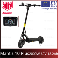 EU Stock KAABO Mantis 10 Plus 1000W*2 Motor 60V 18.2Ah Battery Central Display 10inch All Terrain Tube Tires Electric Scooter