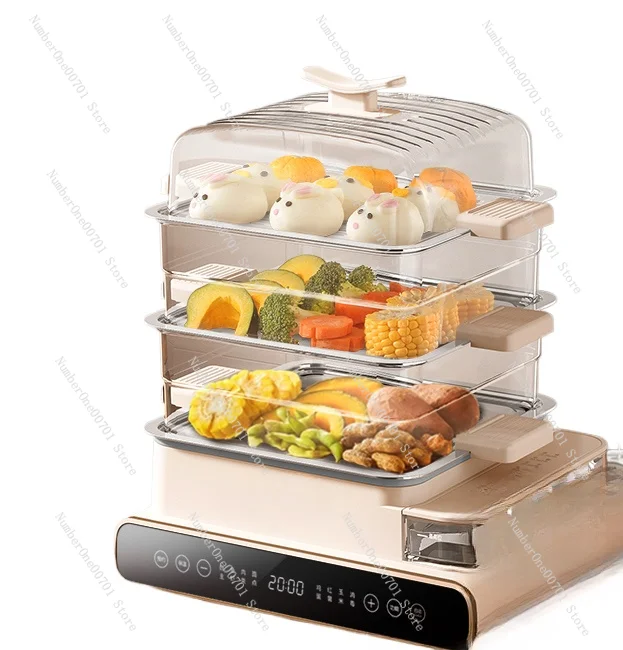 

Electric Steamer Multi-Functional Integrated Household Three-Layer Stainless Steel Large Capacity Box 2024 New Breakfast Machine