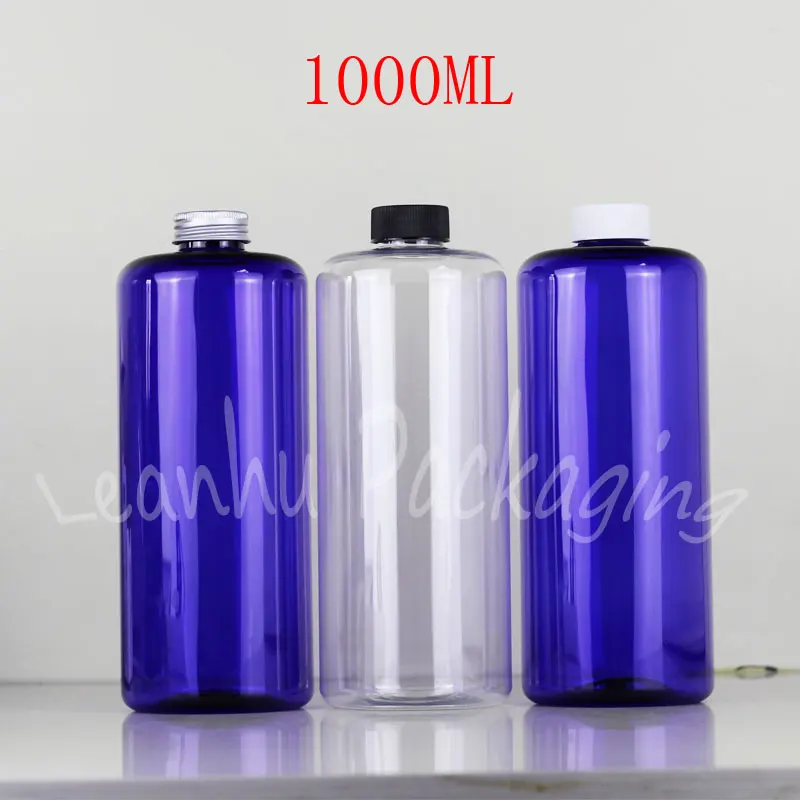 1000ML Round Plastic Bottle , 1000CC Shampoo / Emulsion Packaging Bottle , Empty Cosmetic Container , Makeup Sub-bottling