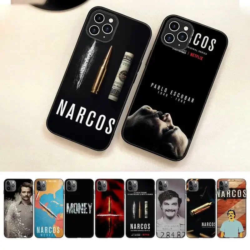 Narcos TV Series Pablo Escobar Black Phone Case For Iphone 7 8 Plus X Xr Xs 11 12 13 15 Mini Mobile Iphones 14 Pro Max Case