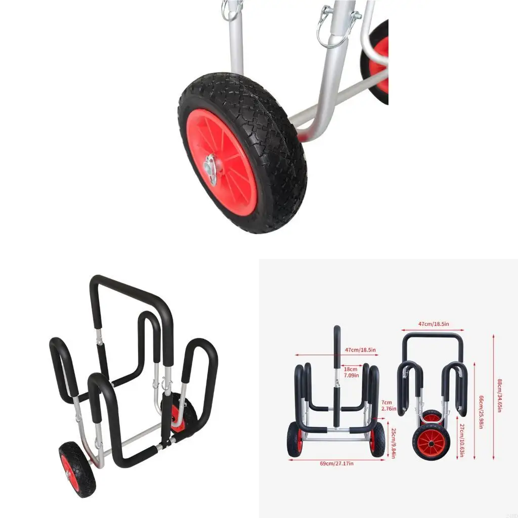 

Foldable Beach Transporters Removable Cart Mobile Bracket with Nonslip Handle 24BD