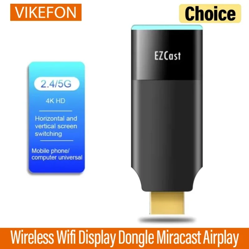 

Ezcast2 5G HDMI-Compatible Wireless Display Dongle Miracast Airplay Mirroring TV Stick Receiver Adapter for IOS Android Phone PC